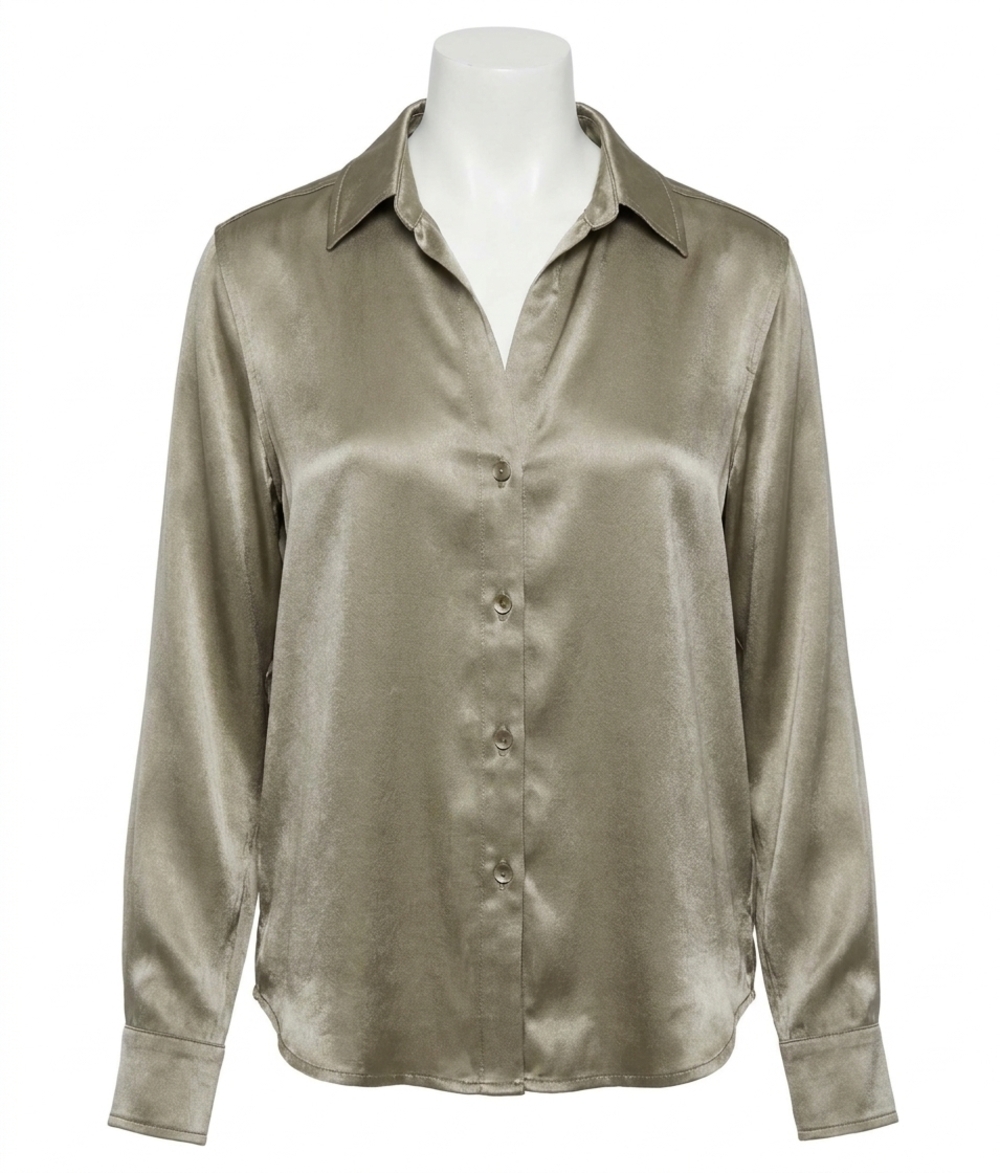 NEW DEAR JOHN DENIM galina satin shirt in green